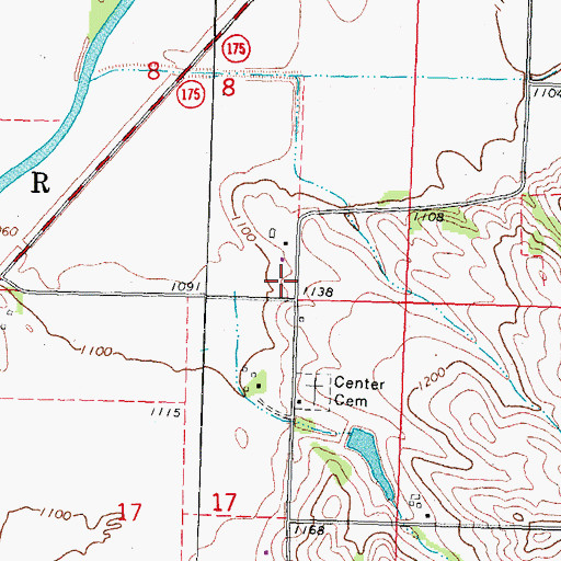 Topographic Map of Gray's Landing Wildlife Area, IA