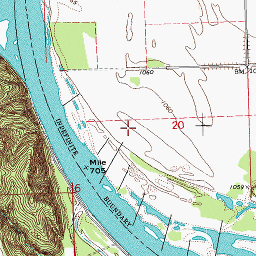 Topographic Map of Omaha Mission Bend Wildlife Area, IA