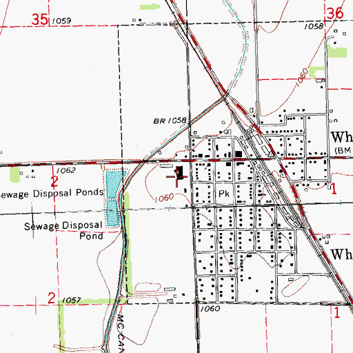 Topographic Map of Whiting Elementary School, IA
