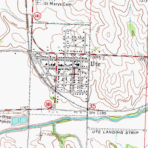 Topographic Map of Saint Paul's Lutheran Church, IA