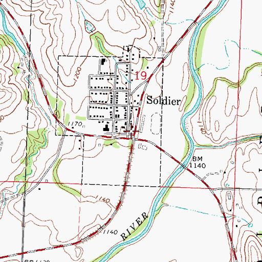 Topographic Map of Soldier (historical), IA
