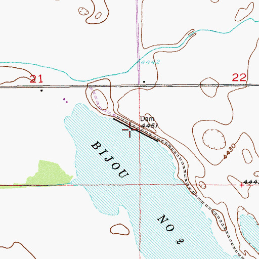 Topographic Map of Bijou Number 2 Dam, CO