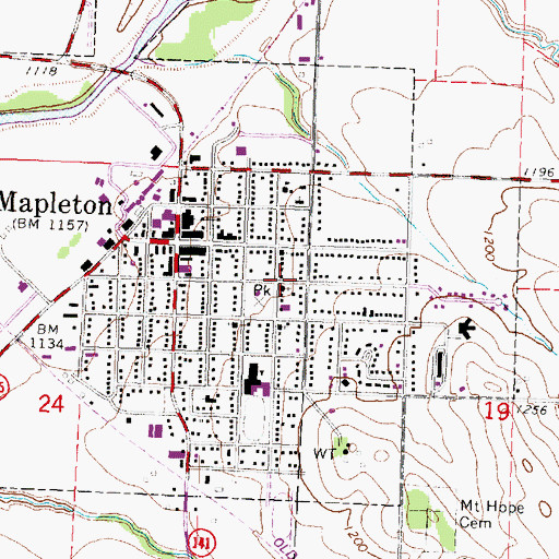 Topographic Map of Saint John's United Methodist Church, IA