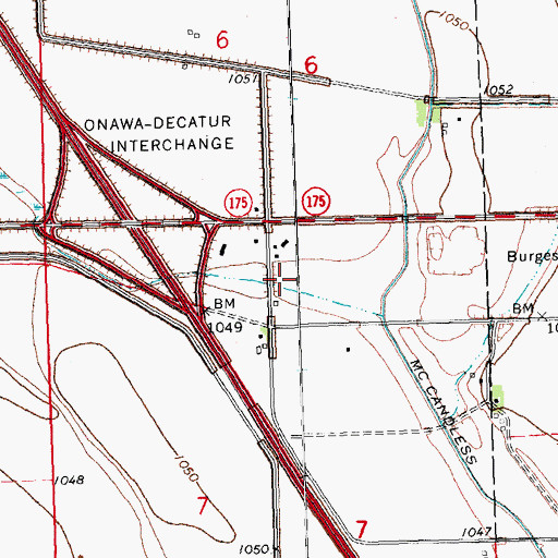 Topographic Map of Interchange RV Campgrounds, IA