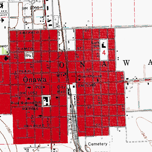 Topographic Map of Onawa Police Department, IA
