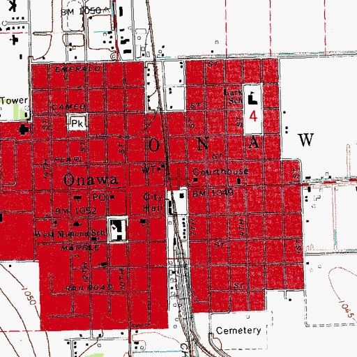 Topographic Map of Monona County Sheriff's Office, IA