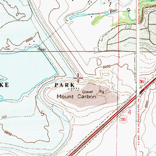Topographic Map of Bear Creek Dam, CO