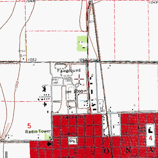 Topographic Map of Monona County Veterans Memorial Museum, IA