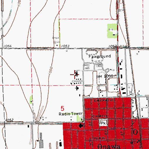 Topographic Map of Elmwood Care Center, IA