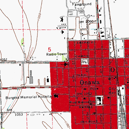 Topographic Map of First Christian Church, IA