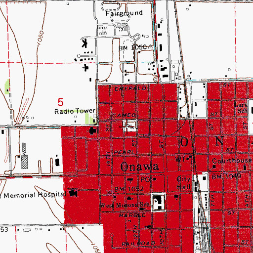 Topographic Map of Liberty Park, IA