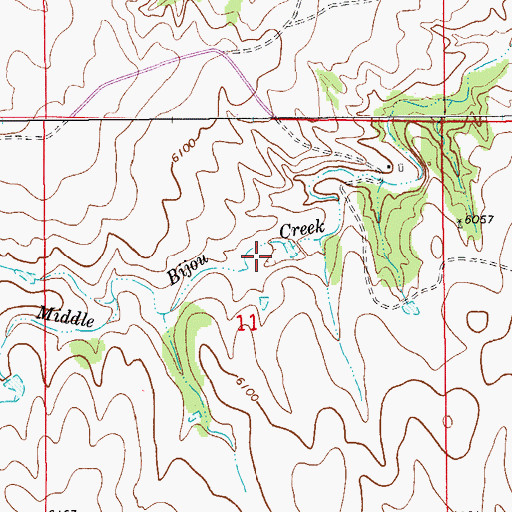 Topographic Map of Walter L Burns Detention Dam, CO