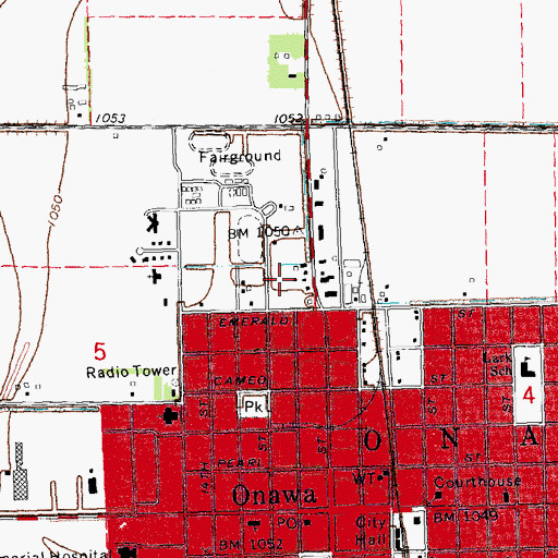 Topographic Map of Gaukel Park, IA