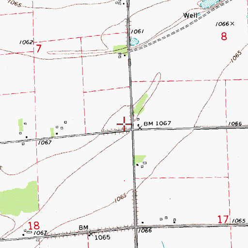 Topographic Map of Tieville Post Office (historical), IA