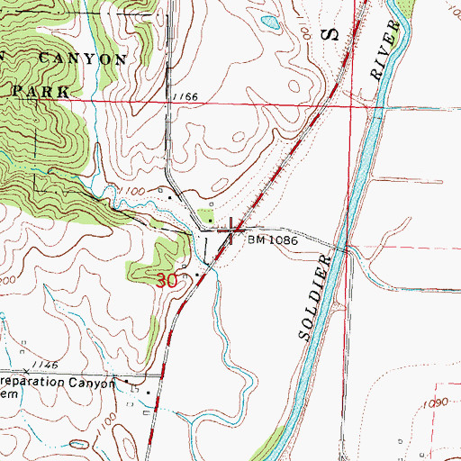 Topographic Map of Preparation Post Office (historical), IA