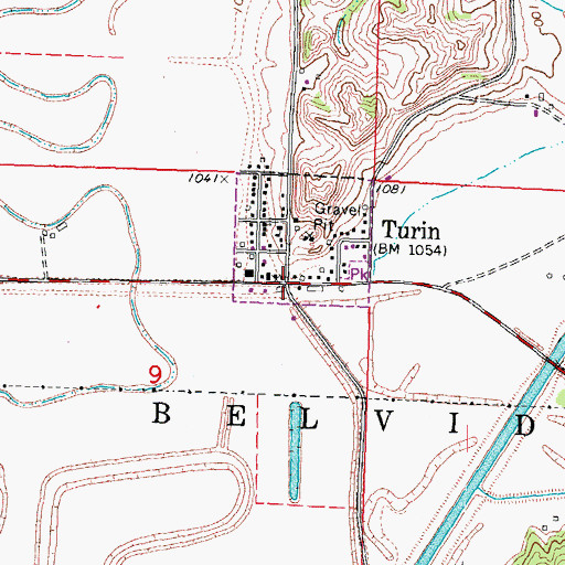 Topographic Map of Turin (historical), IA