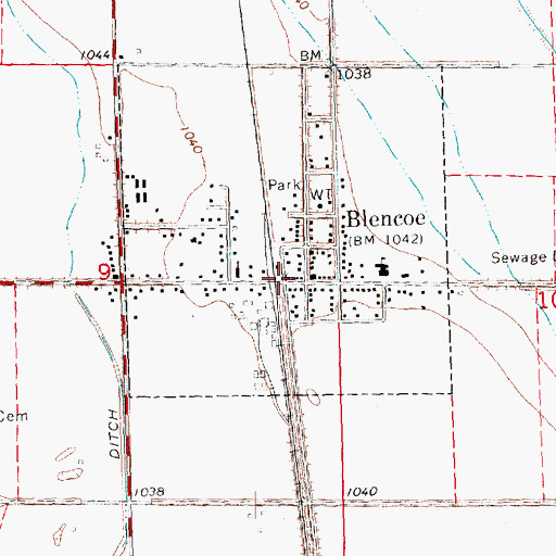 Topographic Map of Blencoe, IA