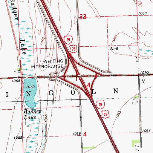 Topographic Map of Interchange 120, IA