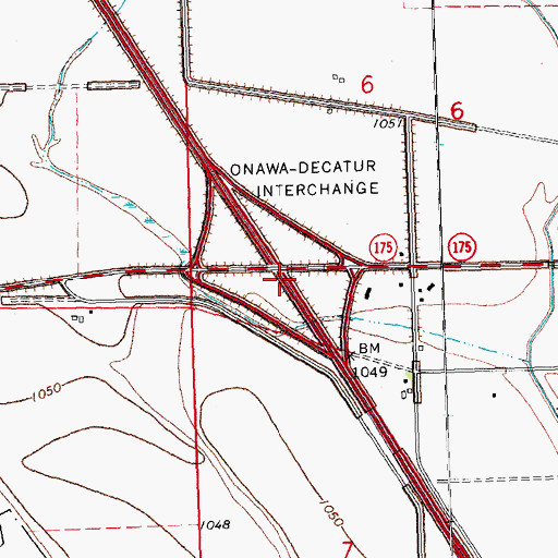 Topographic Map of Interchange 112, IA
