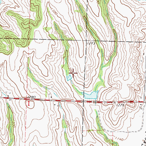 Topographic Map of Willow Lake Recreation Area, IA