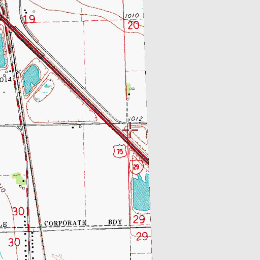 Topographic Map of Missouri Dale Wildlife Area, IA