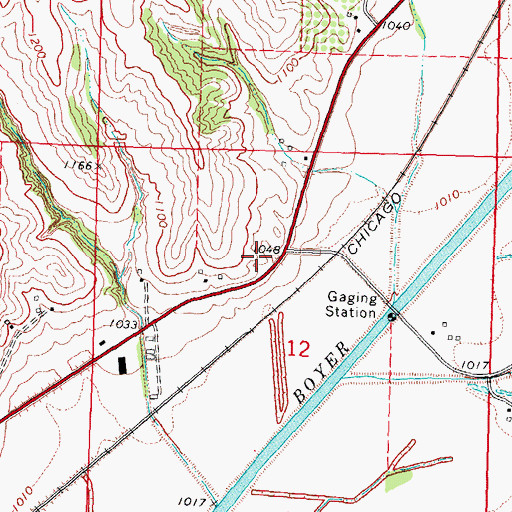 Topographic Map of Roadside Rest Area, IA
