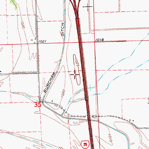 Topographic Map of Mondamin Wildlife Area, IA