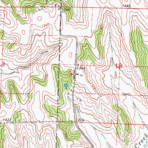 Topographic Map of Bigler's Grove Post Office (historical), IA