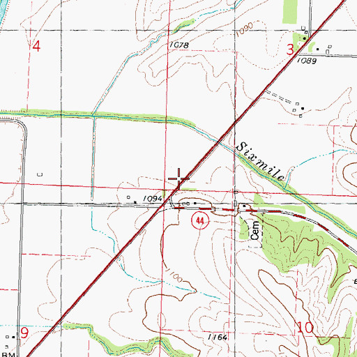 Topographic Map of Whitesboro Post Office (historical), IA