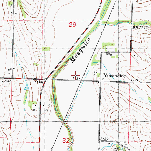 Topographic Map of Yorkshire, IA