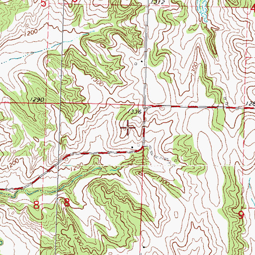 Topographic Map of Gamet Post Office (historical), IA