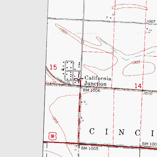 Topographic Map of California Post Office (historical), IA