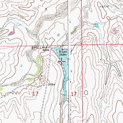 Topographic Map of Frank Ehman Detention Reservoir Number 2, CO