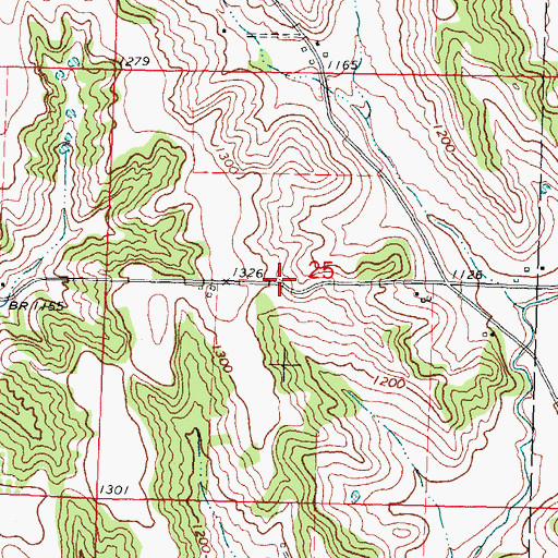 Topographic Map of Raglan Post Office (historical), IA