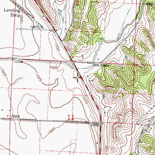 Topographic Map of Melrose Post Office (historical), IA