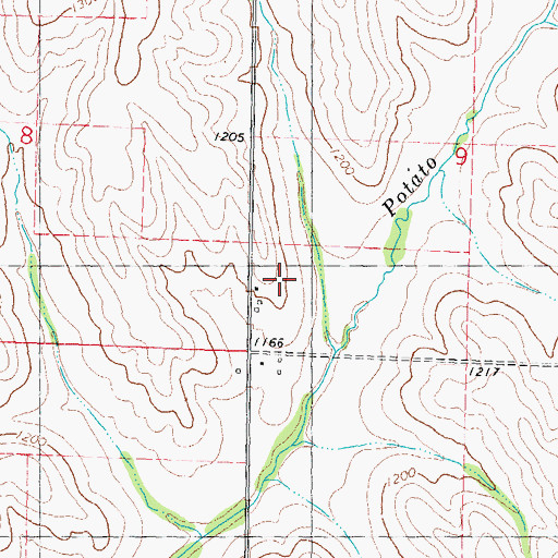 Topographic Map of Mount Norris Post Office (historical), IA