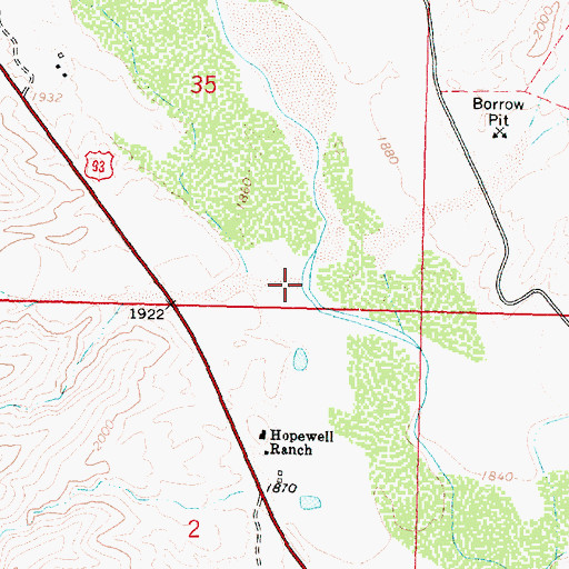 Topographic Map of Bronco Creek, AZ