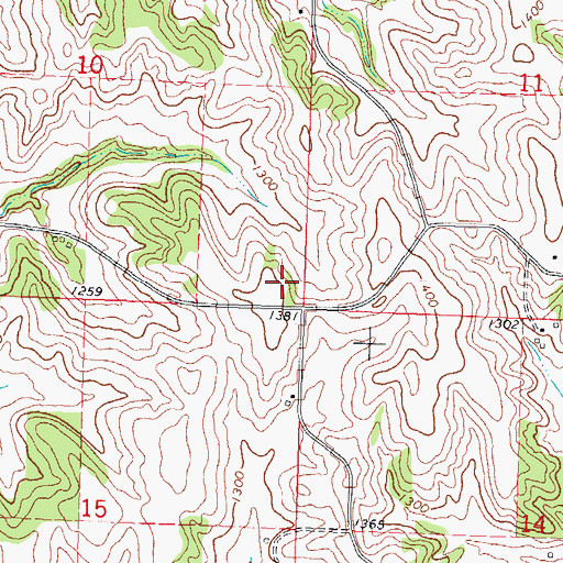 Topographic Map of Deputy Post Office (historical), IA
