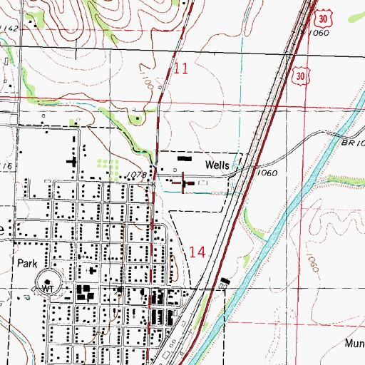 Topographic Map of Woodbine Fire and Rescue Department, IA