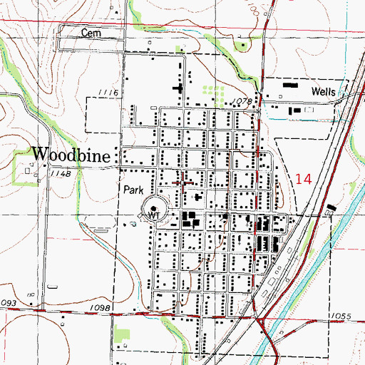 Topographic Map of Sacred Heart Parish, IA