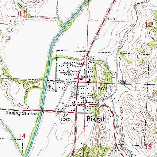 Topographic Map of Pisgah Methodist Church, IA