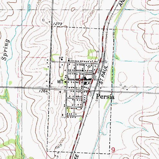 Topographic Map of Saint John Lutheran Church, IA