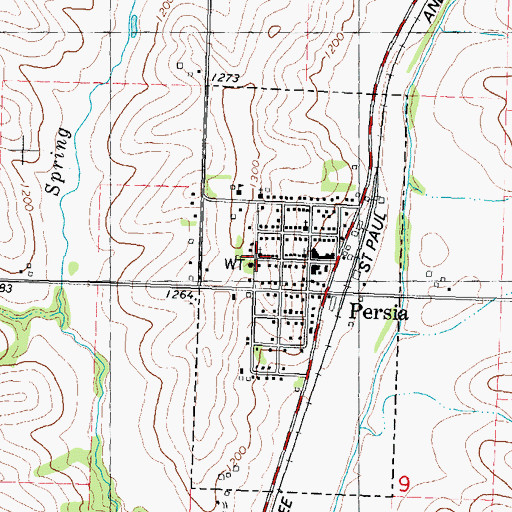 Topographic Map of Persia Methodist Church, IA