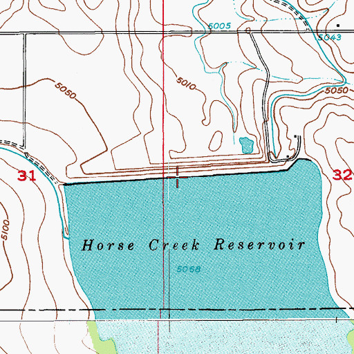 Topographic Map of Horse Creek Dam, CO