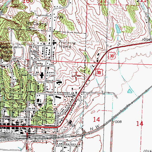Topographic Map of Missouri Valley Middle School, IA