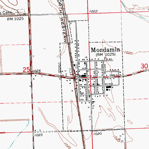 Topographic Map of United Western Co-op Elevator, IA