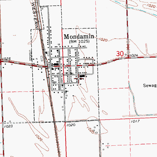 Topographic Map of West Harrison Elementary school, IA