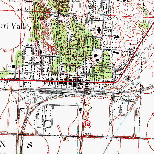 Topographic Map of Missouri Valley Post Office, IA