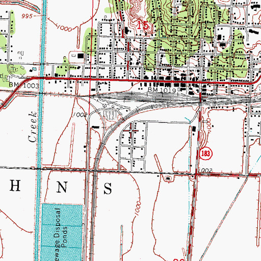 Topographic Map of Missouri Valley Grain Incorporated Elevator, IA
