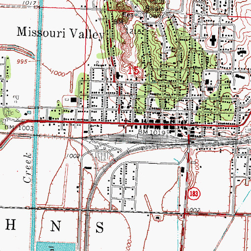 Topographic Map of Missouri Valley Police Department, IA
